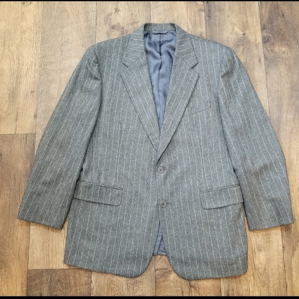 Vtg Brooks Brothers Wool Pinstripe 2 Button Suit Blazer Jacket